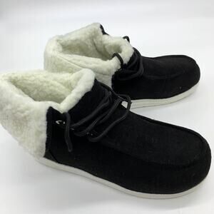 Women's Boots Black Size 6.5 Fleece Cuff Lace Up Winter Shoes (New)